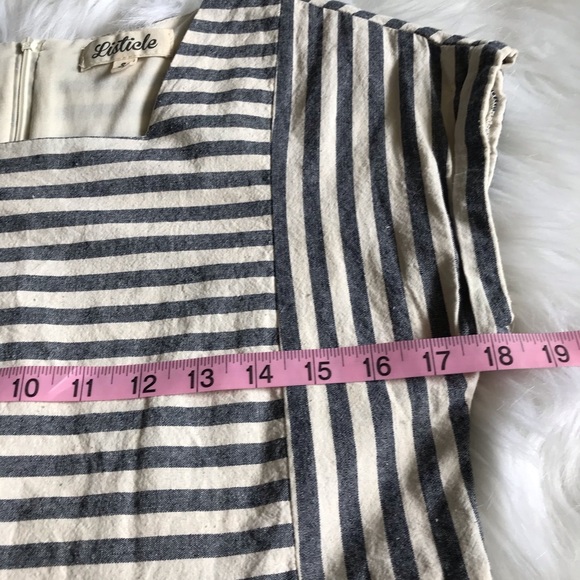 Listicle Dress - Blue White Stripe Linen sz Small - Picture 8 of 8